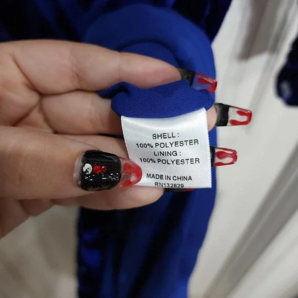 House of Harlow Revolve Womens Dress Ivan Blue Velour Burnout Ruffle Slit Sz XXS - Picture 11 of 15